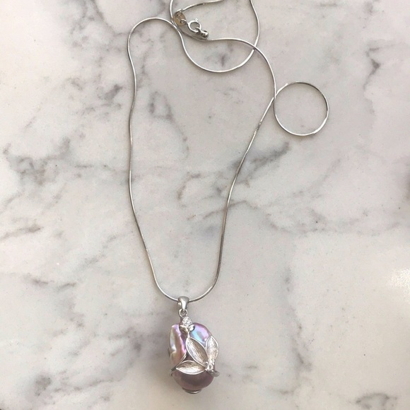 Custom Made 13.5mm Genuine Pearl Snake Chain Necklace - Picture 7 of 13